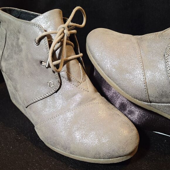 Tom's metallic booties women's 10 - Picture 2 of 9